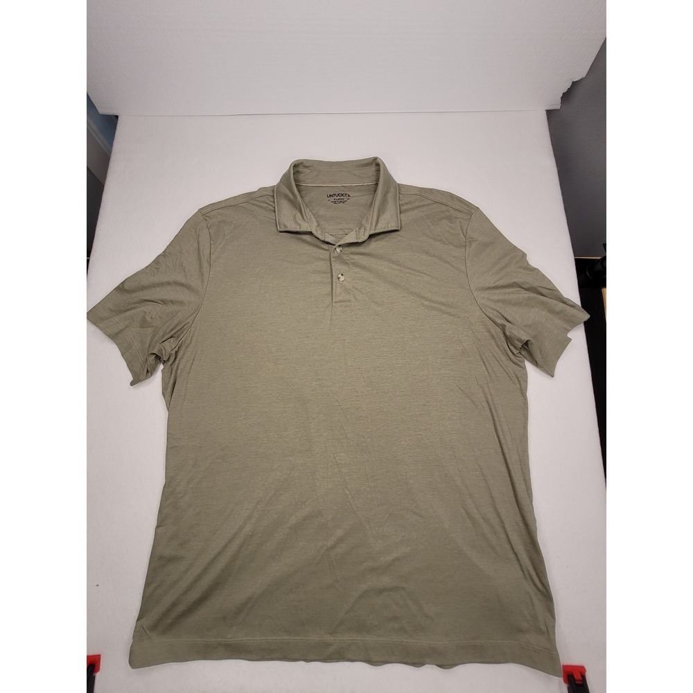UNTUCKit Van Der Heyden Mens XL Polo Shirt Light Green Cotton Tennis Pickleball - Picture 6 of 10
